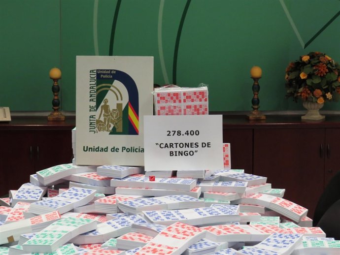 Cartones de bingo ilegal intervenidos 