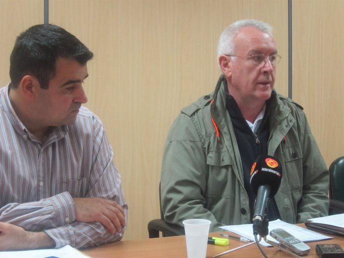 Cayo Lara, junto a Andrés Góngora (COAG), en rueda de prensa