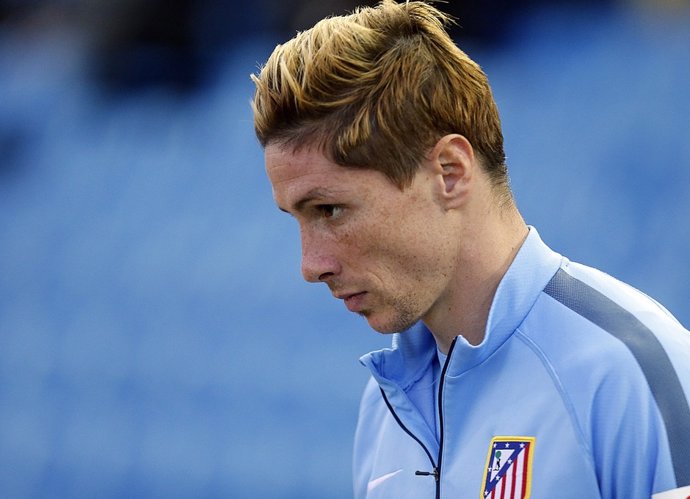 Fernando Torres en un entrenamiento con el Atlético de Madrid