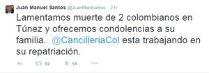 Muerte colombianos Túnez