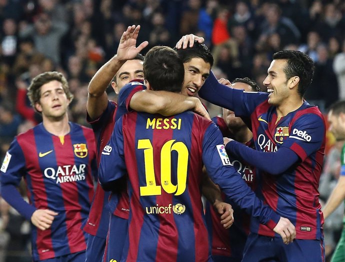 Lionel Messi celebra uno de sus goles