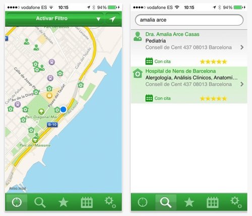 Aplicación Doctoralia.