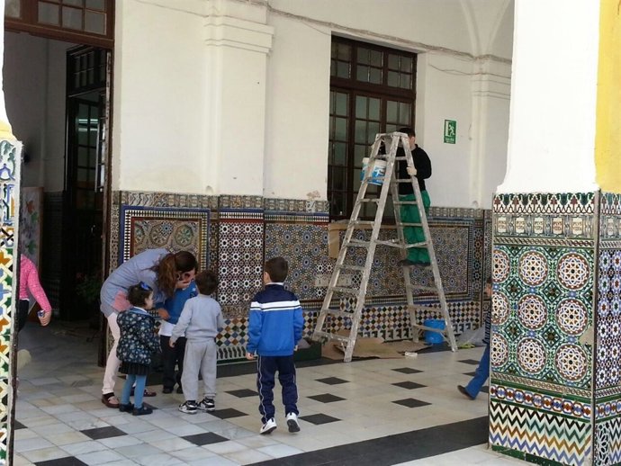 Obras en el colegio.