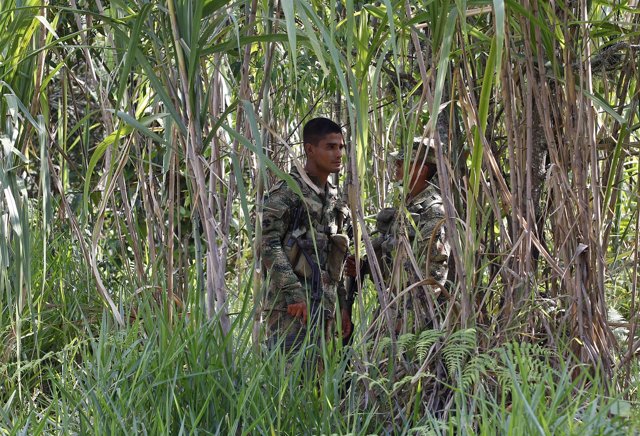 Guardia colombiana donde cinco soldados fueron asesinados por las FARC