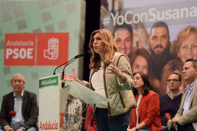 Susana Díaz, en un acto electoral del PSOE-A