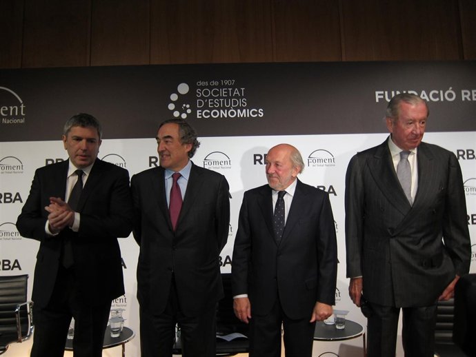 Periodista J.Puigbò; pte CEOE J.Rosell; pte Fund.RBA R.Rodrigo y empres. L.Rodés