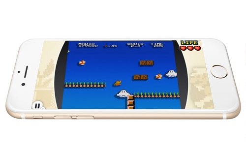 Fotomontaje de Super Mario de Nintendo en un iPhone 6