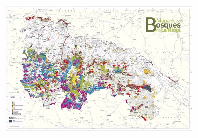 Mapa de bosques de La Rioja