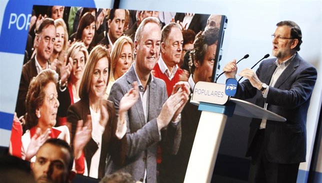 Rajoy interviene en el acto del PP celebrado en Valencia