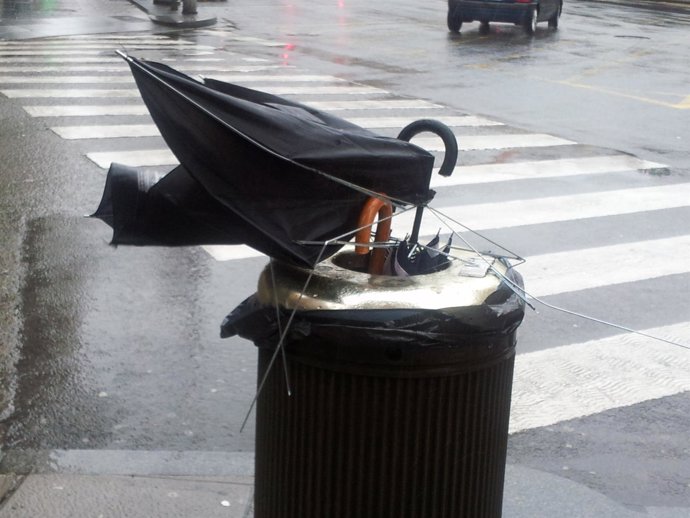 Temporal de lluvia y viento