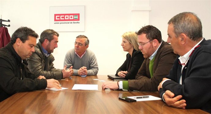 Nota De Prensa Y Foto De CCOO De Sevilla. Reunión CCOO Magtel Sobre Aznalcóllar