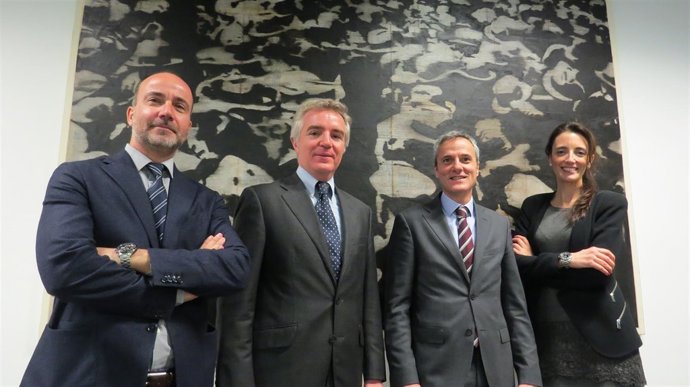Los directivos de Reig Jofre G.Roig, I.Biosca, A.Garcia Reig y G.Folch