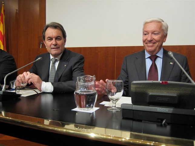 El pte.De la Generalitat Artur Mas, el pte.De Cecot Antoni Abad