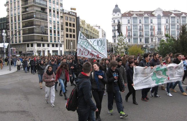 Manifestación de estudiantes en Valladolid
