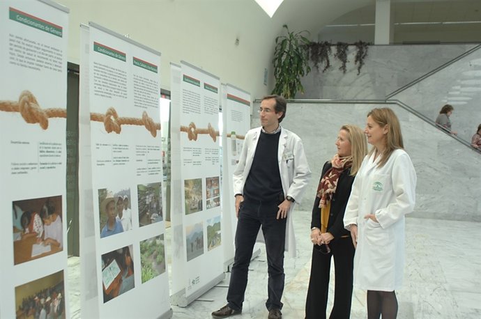 Álvarez (dcha.), Guisado y Cárdenas visitan la muestra