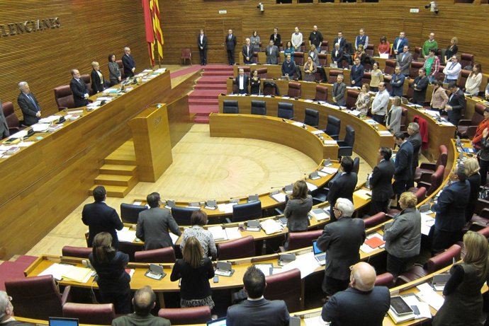 Minuto de silencio en las Corts por el accidente aéreo