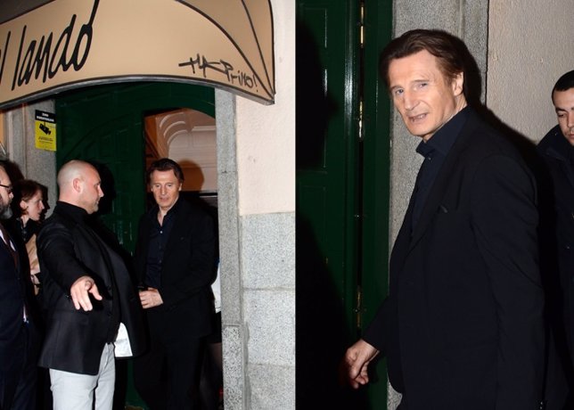 Liam Neeson, de cene en el restaurante madrileño preferido por los actores