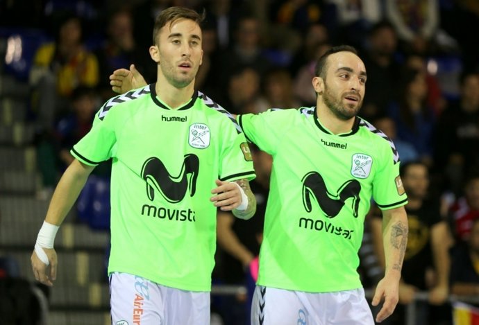 Mario Rivillos y Ricardinho en un partido con el Inter Movistar