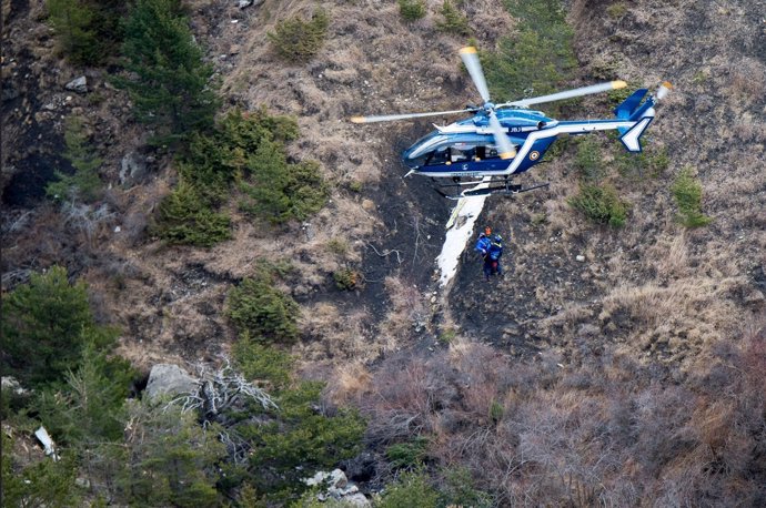 Restos del avión accidentado de Germanwings