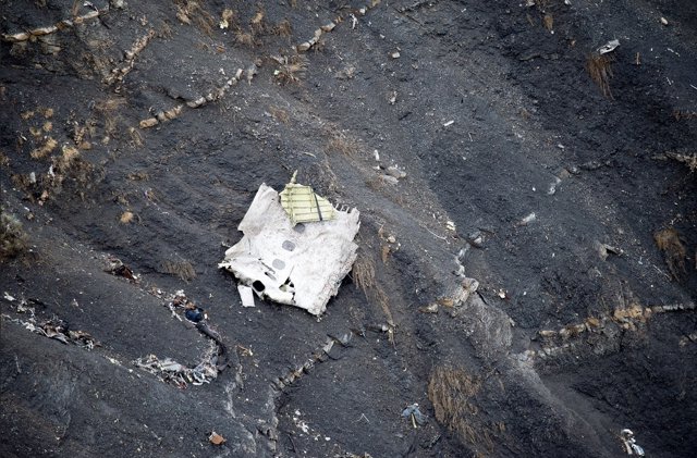 Restos del avión accidentado de Germanwings
