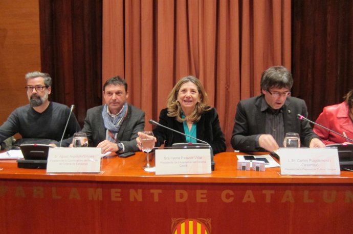 Comisión de Cultura en el Parlament con la pta. De la Ac.Cine I.Passola