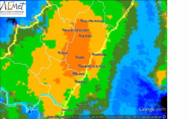 Episodio de lluvias en Castellón