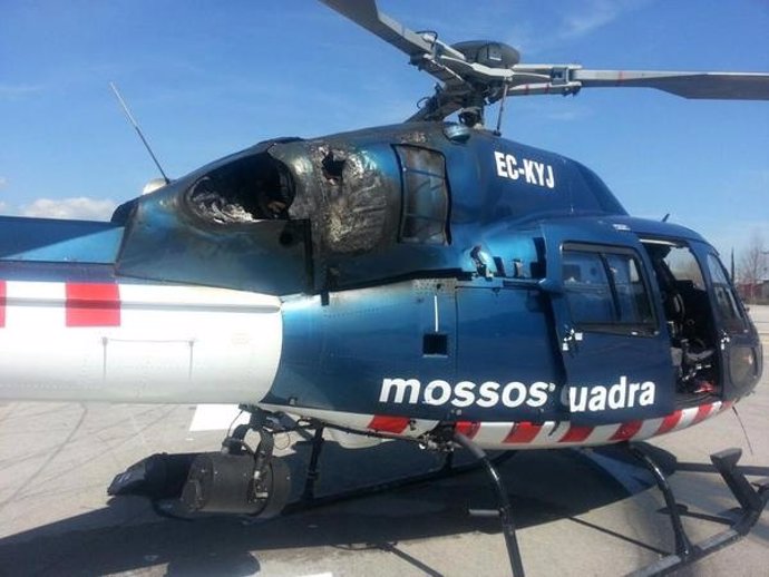 Helicóptero de Mossos averiado