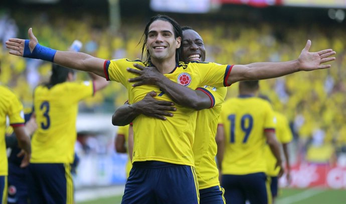 Falcao celebra un gol con la selección colombiana