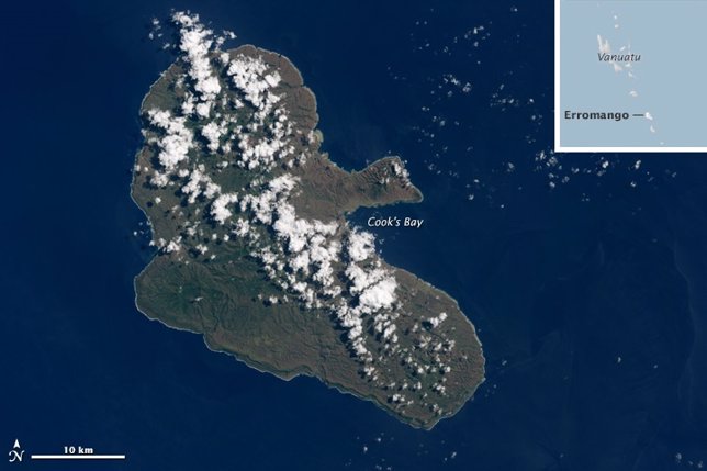 Isla de Errromango tras el paso del ciclón PAM
