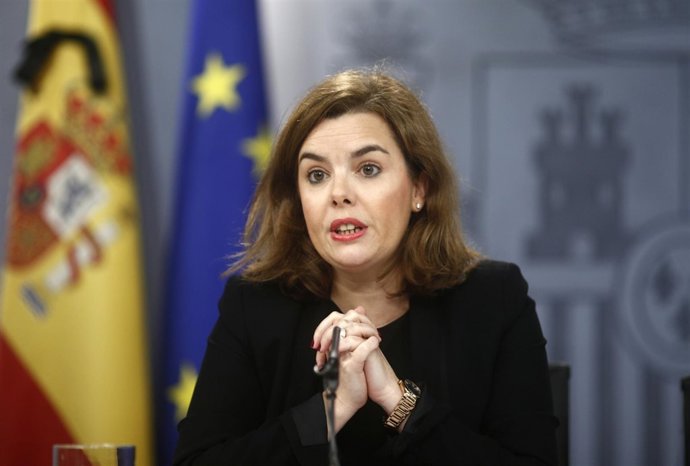 Soraya Santamaría tras el Consejo de Ministros