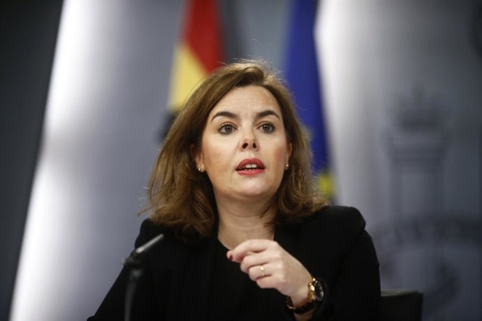 Soraya Santamaría tras el Consejo de Ministros