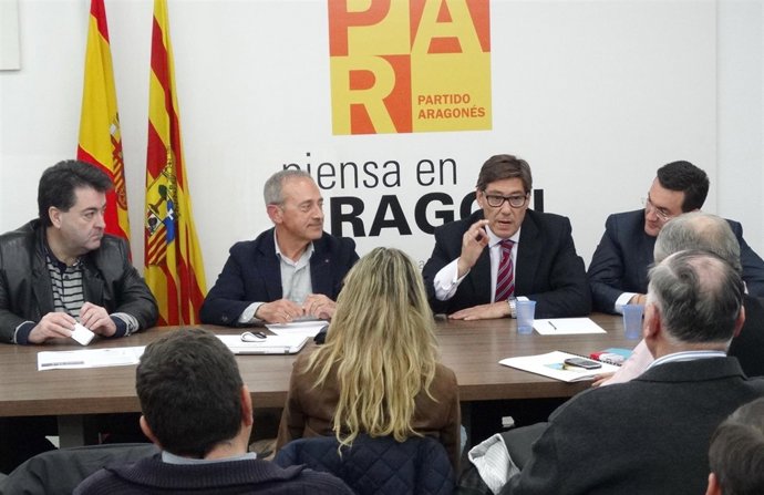 Arturo Aliaga en el Comité Intercomarcal del PAR de Huesca.