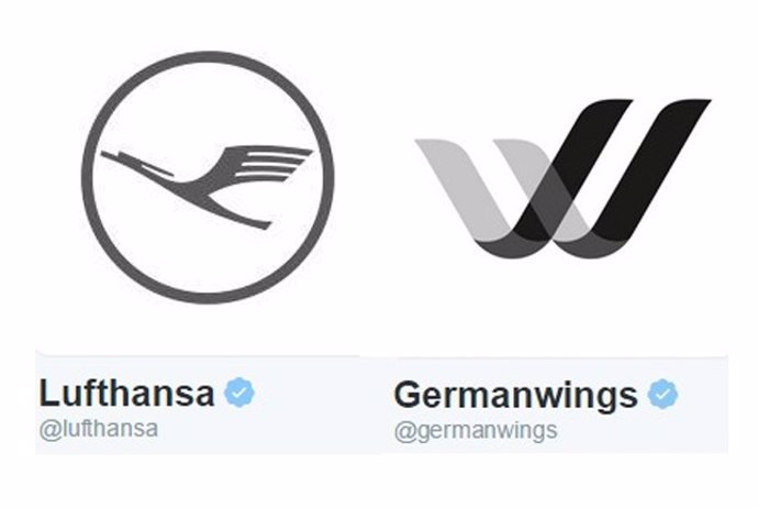 Imagenes de Twitter de la aerolíneas Germanwings y Lufthansa después del acciden