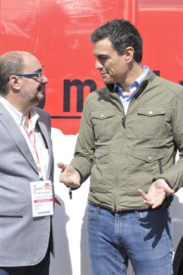 Javier Lambán y Pedro Sánchez.
