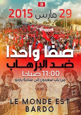 Manifestación contra el terrorismo en Túnez