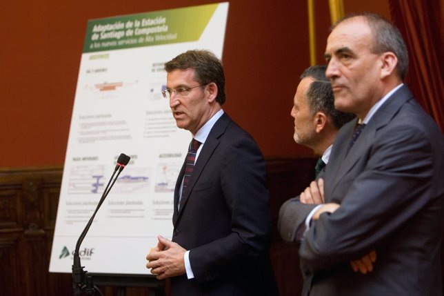 Feijóo, Hernández y Manuel Niño presentan reforma de estación de tren Santiago