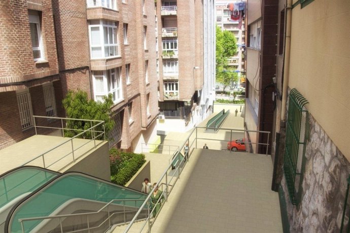 Escaleras y rampas de Alameda a calle Alta