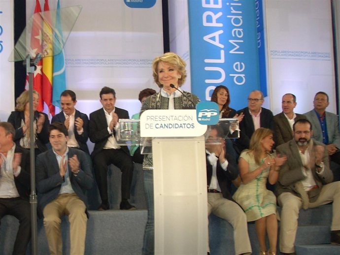 Esperanza Aguirre, en el acto de precampaña de Pinto