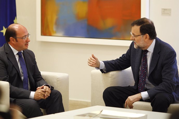 Mariano Rajoy y Pedro Antonio Sánchez, consejero de Educación de Murcia
