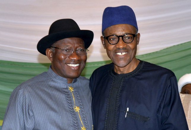 Goodluck Jonathan y Muhamadu Buhari, candidatos a la presidencia