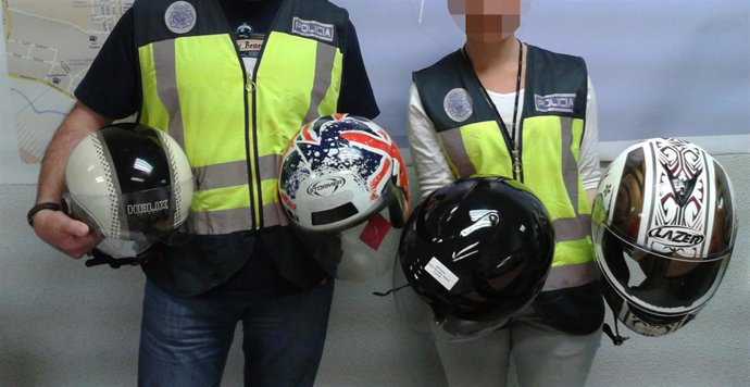 Cascos intervenidos por la PolicíaNacional habian sido robados