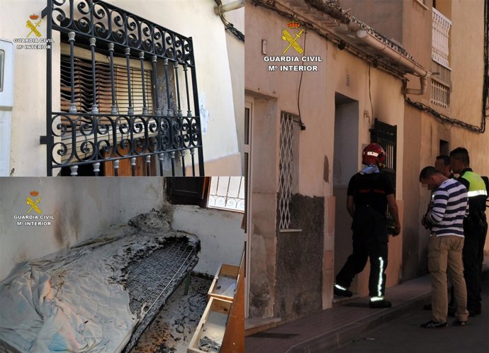 Imagen de la vivienda incendiada en Totana