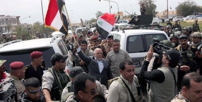 El primer ministro de Irak, Haider al Abadi, en Tikrit