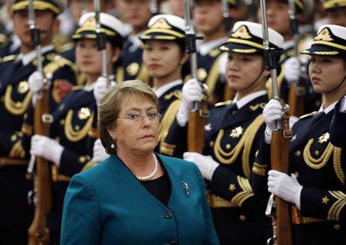 Michelle Bachelet, presidenta de Chile, durante una visita a China