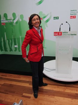 Rosa Aguilar en la sede del PSOE de Córdoba