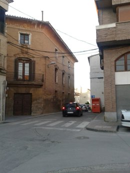 Estrechamiento entre la plaza La Litera y la travesía Arrabal.