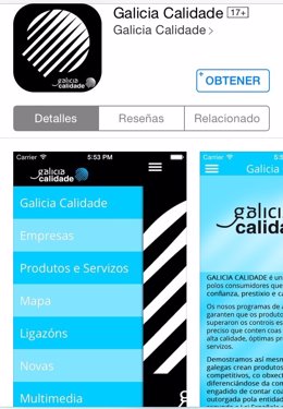 Imagen de la aplicación Galicia Calidade lista para descargarse