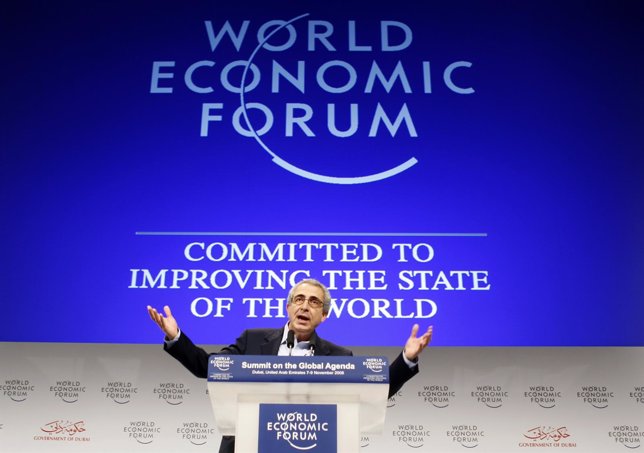 Ernesto Zedillo talks during the World Economic Forum in Dubai