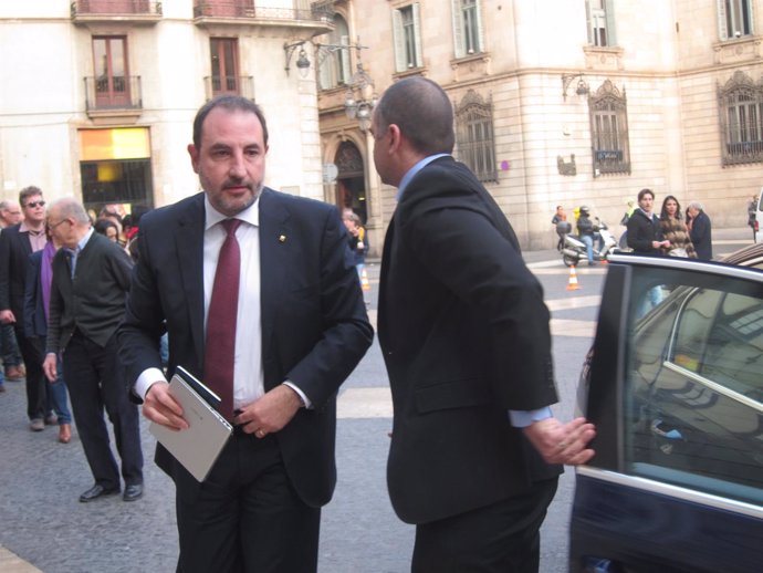 El secretario general de UDC, Ramon Espadaler, llegando a la Generalitat