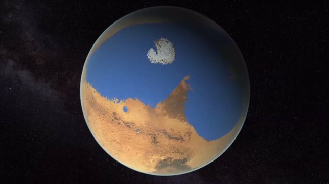Hipotètico océano en el antiguo Marte